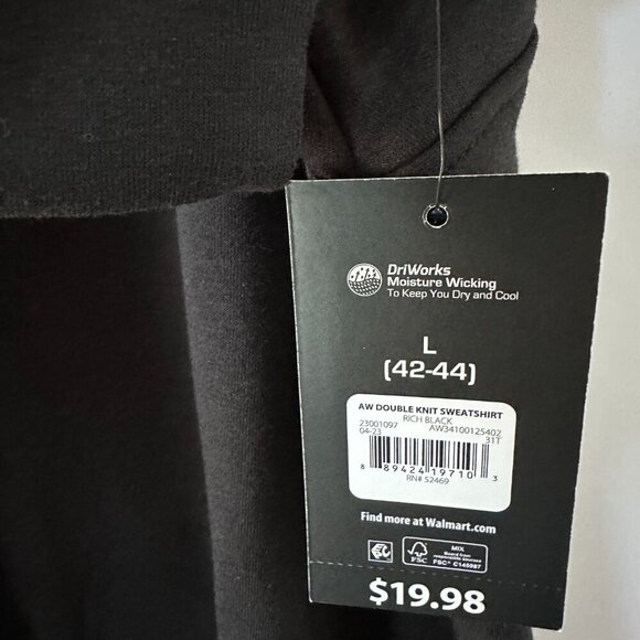 Black Athletic Works Large Double Knit Sweatshirt *NWT* - Picture 7 of 14